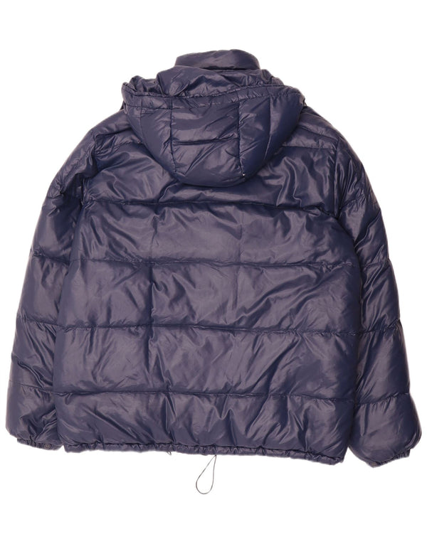 Historic Research Chaqueta acolchada con capucha para hombre UK 40 Large Poliamida azul marino