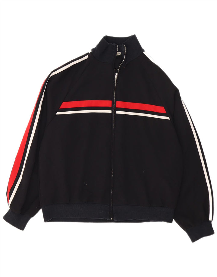 Zara Mujer Chándal Top Chaqueta UK 46 Grande Negro Colorblock Poliéster