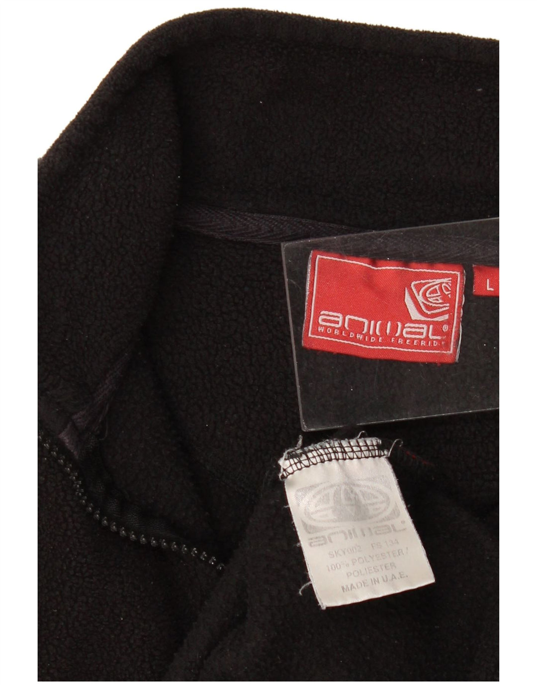 ANIMAL Jersey polar para hombre con cremallera y cuello grande Poliéster negro