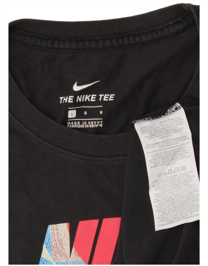 Nike - Camiseta gráfica para hombre, talla grande, algodón negro