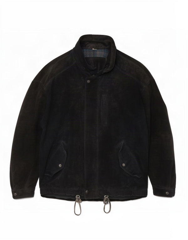 Vintage hombres chaqueta de ante Reino Unido 42 XL negro