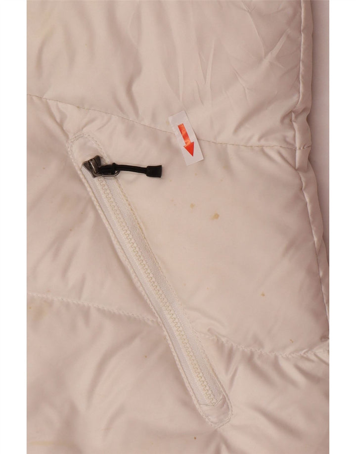 Chaleco acolchado con capucha Nike para mujer Reino Unido 12/14 Mediano Blanco Poliéster