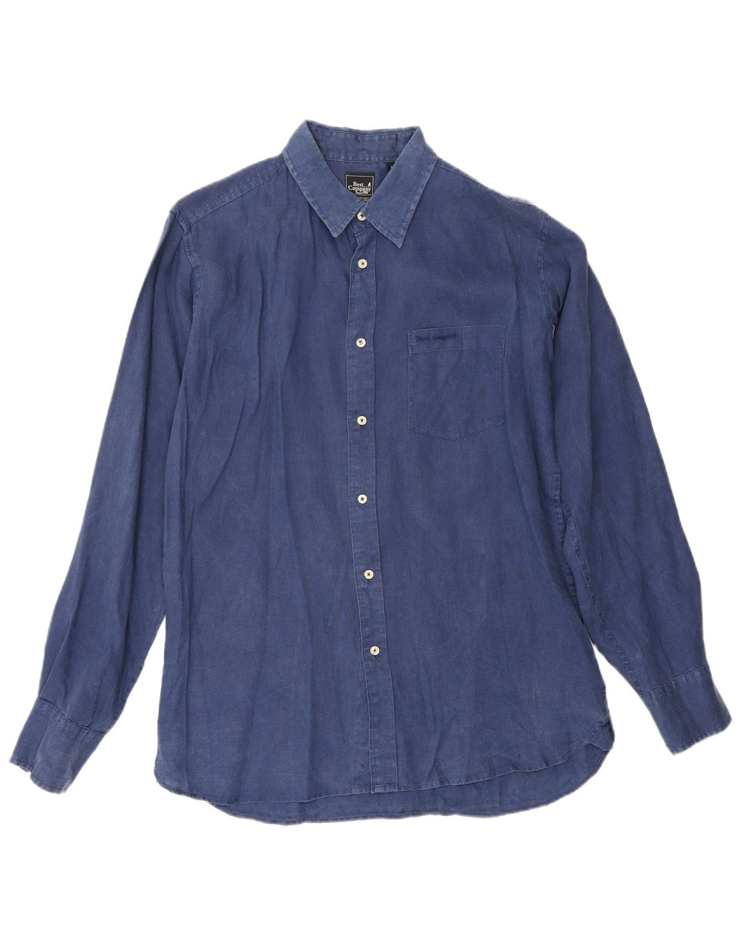 Camisa Best Company Hombre Lino Azul Marino Mediano