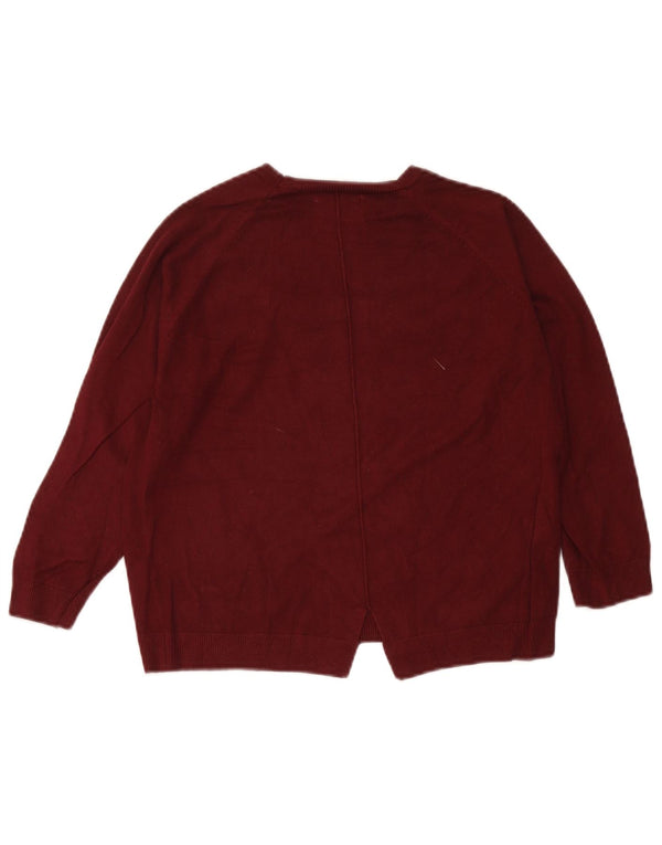 Zara Jersey Niña Cuello Barco 9-10 Años Viscosa Burdeos