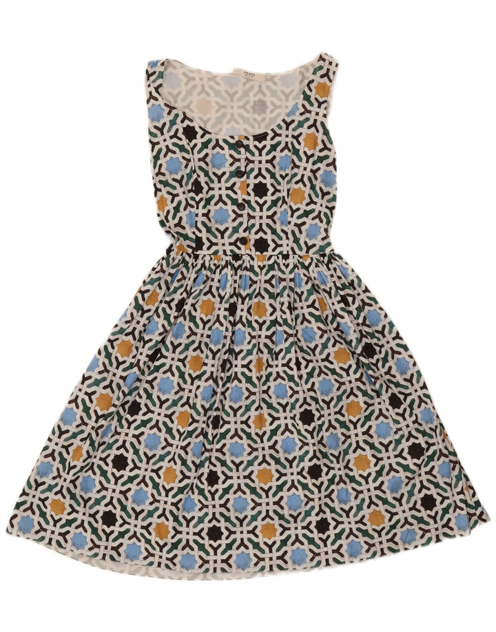 Prada Mujer Vestido De Tirantes IT 42 Algodón Geométrico Multicolor Medio