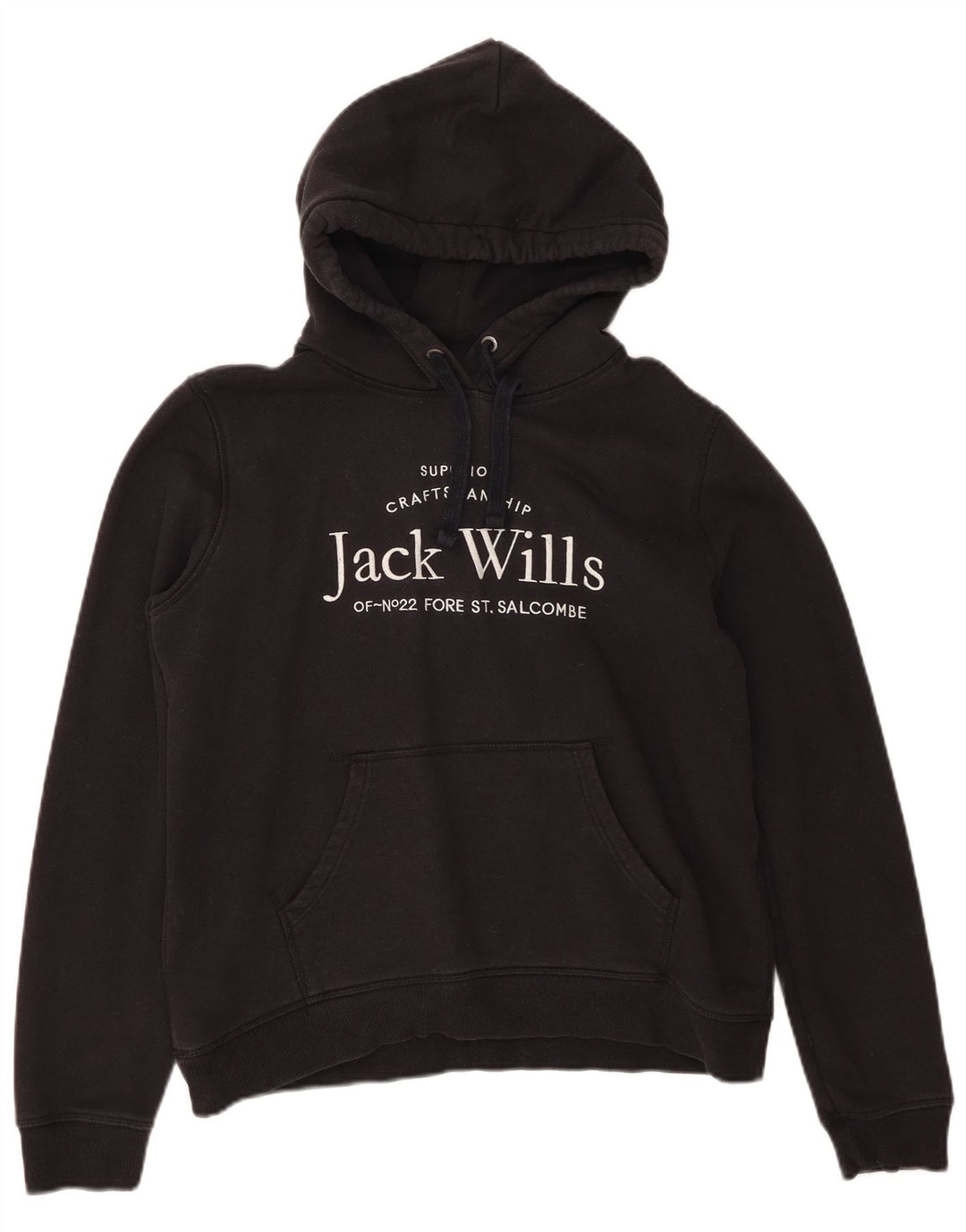 JACK WILLS Womens Oversized Graphic Hoodie Jumper UK 14 Medium Black
