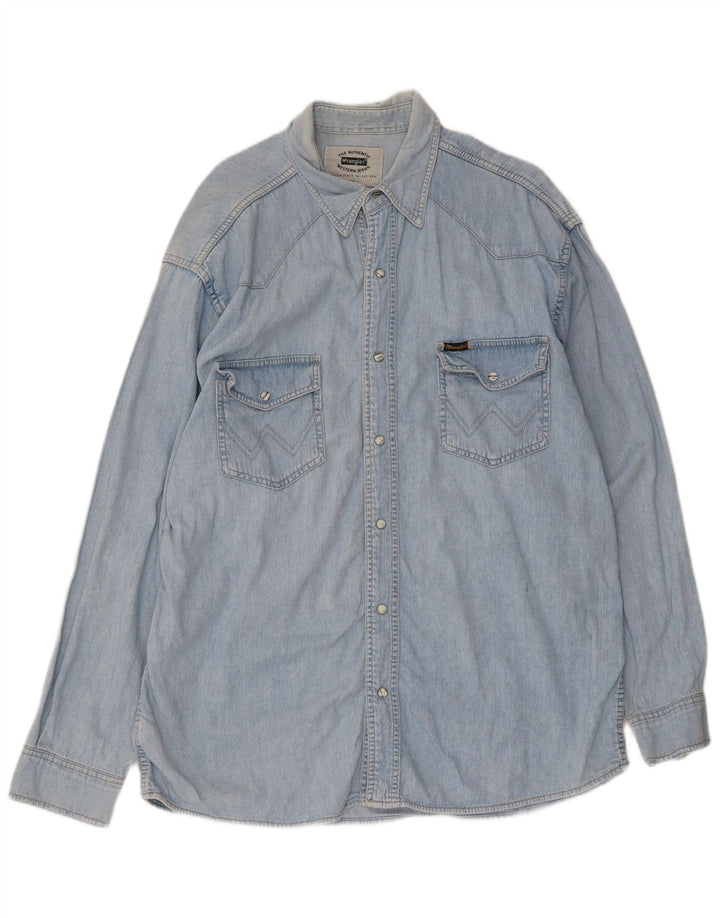 Wrangler Camisa Vaquera Hombre XL Algodón Azul