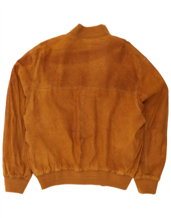 Chaqueta bomber de ante vintage para hombre IT 52 XL Beige