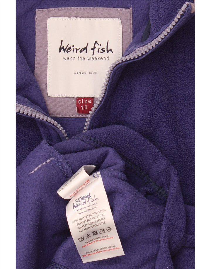 Weird Fish Jersey de Forro Polar con Cuello y Cremallera para Mujer UK 10 Small Púrpura Poliéster