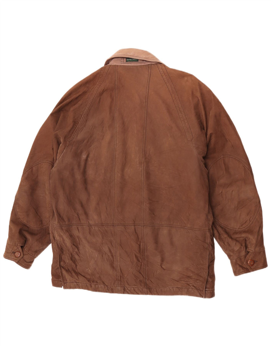 Henry Cottons Chaqueta de cuero resistente para hombre IT 50 Cuero marrón grande