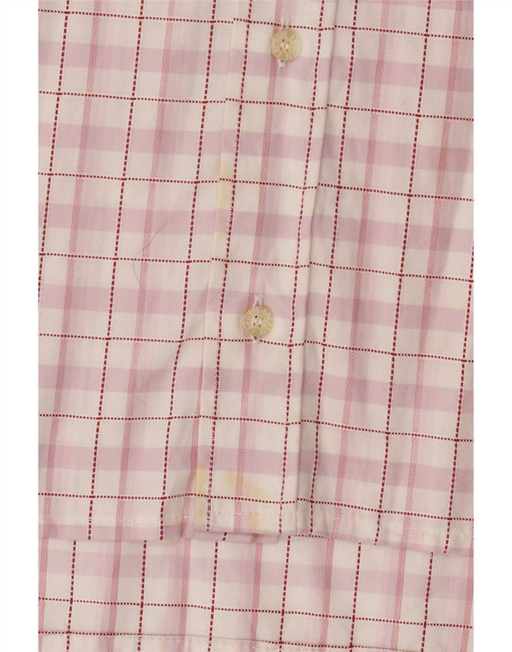 Camisa Lacoste Hombre Talla 43 Cuadro Rosa Grande