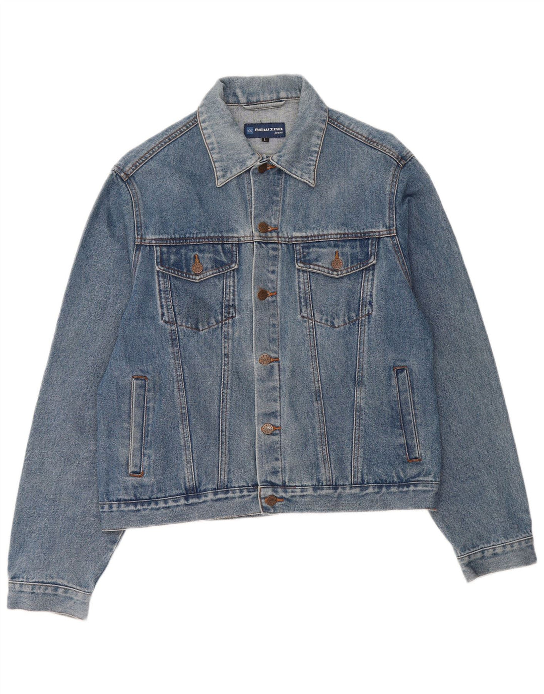 Rewino Chaqueta vaquera para hombre UK 40 Grande Algodón azul