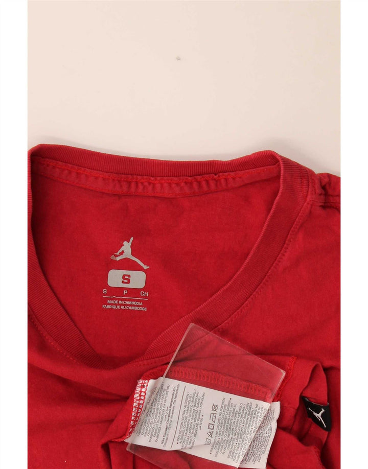 Jordan - Camiseta para hombre, talla pequeña, algodón rojo