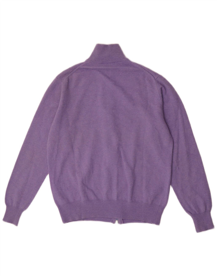 Fred Perry Hombre Cárdigan Suéter Pequeño De Lana Púrpura