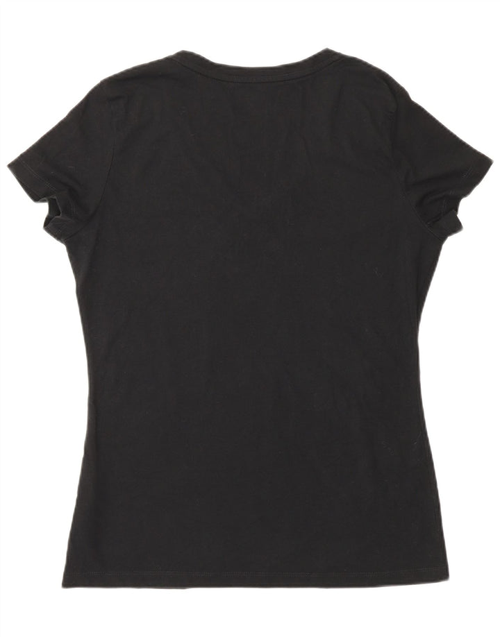 TOMMY HILFIGER Camiseta gráfica para mujer Top UK 44 Grande Algodón negro