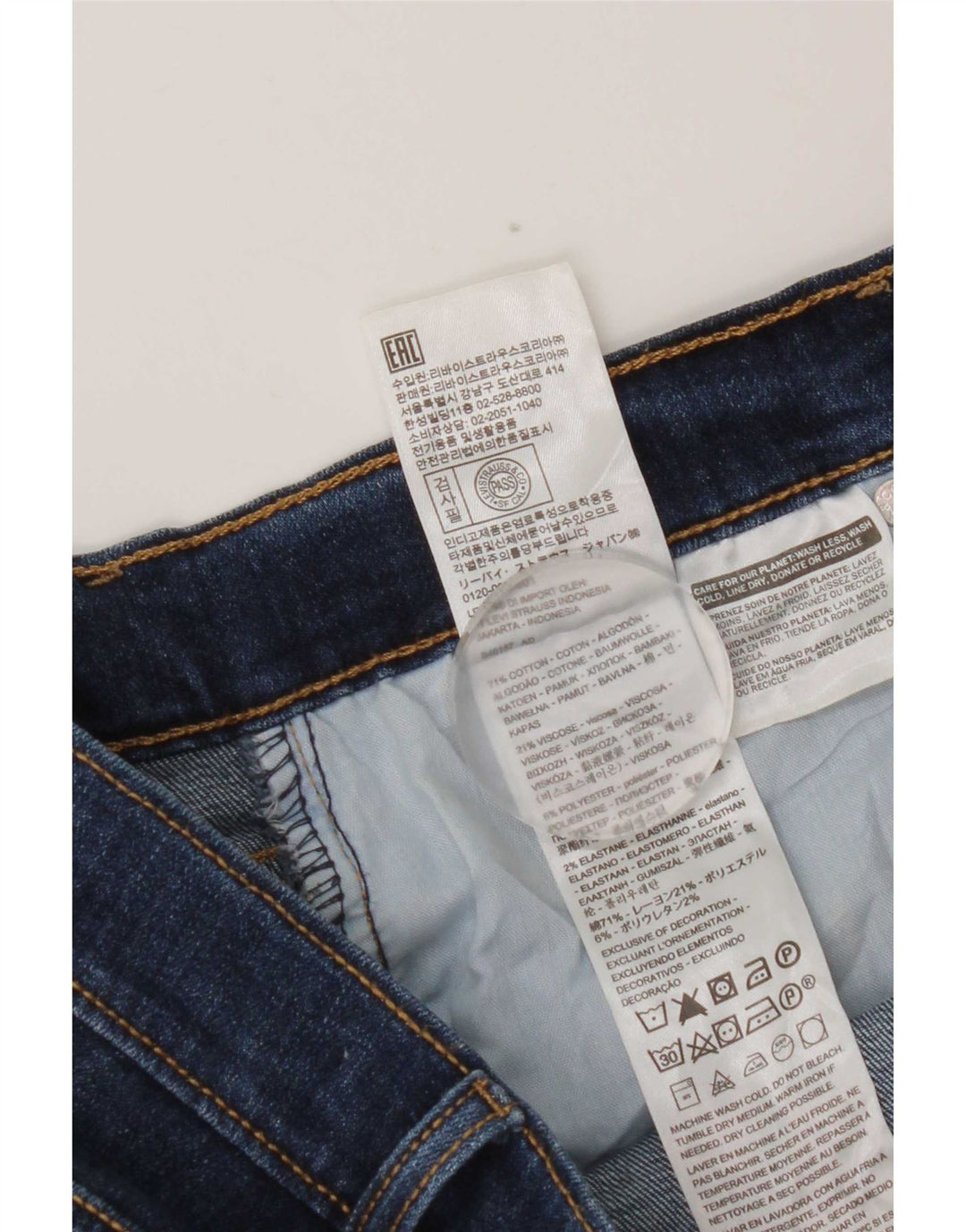 Levi's Mujer Vaqueros Cortos De Tiro Alto W30 Algodón Azul Medio