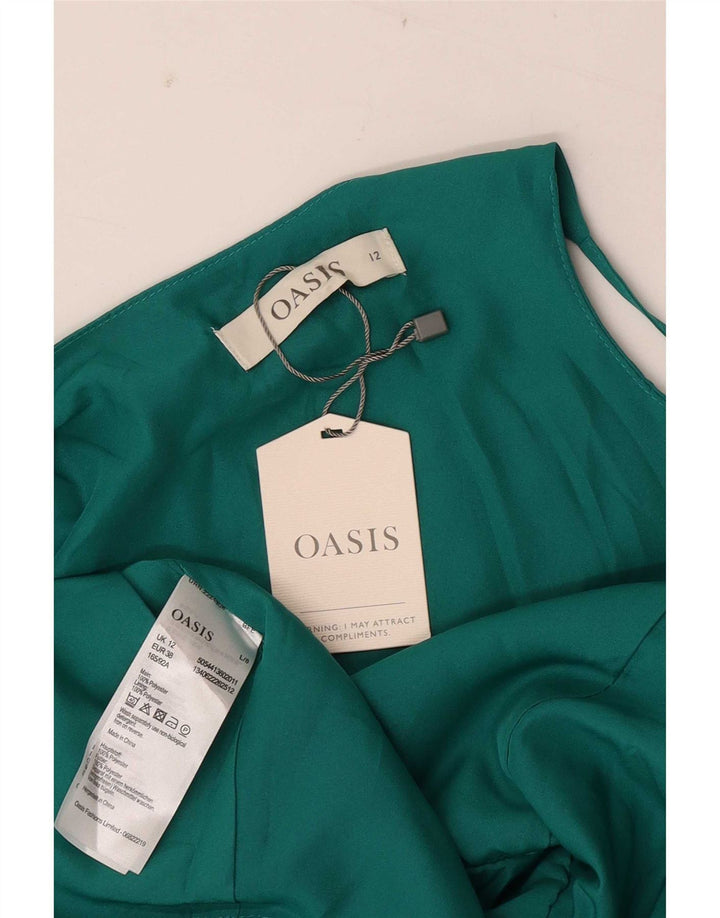 Oasis Vestido tubo sin mangas para mujer UK 42 Poliéster verde medio