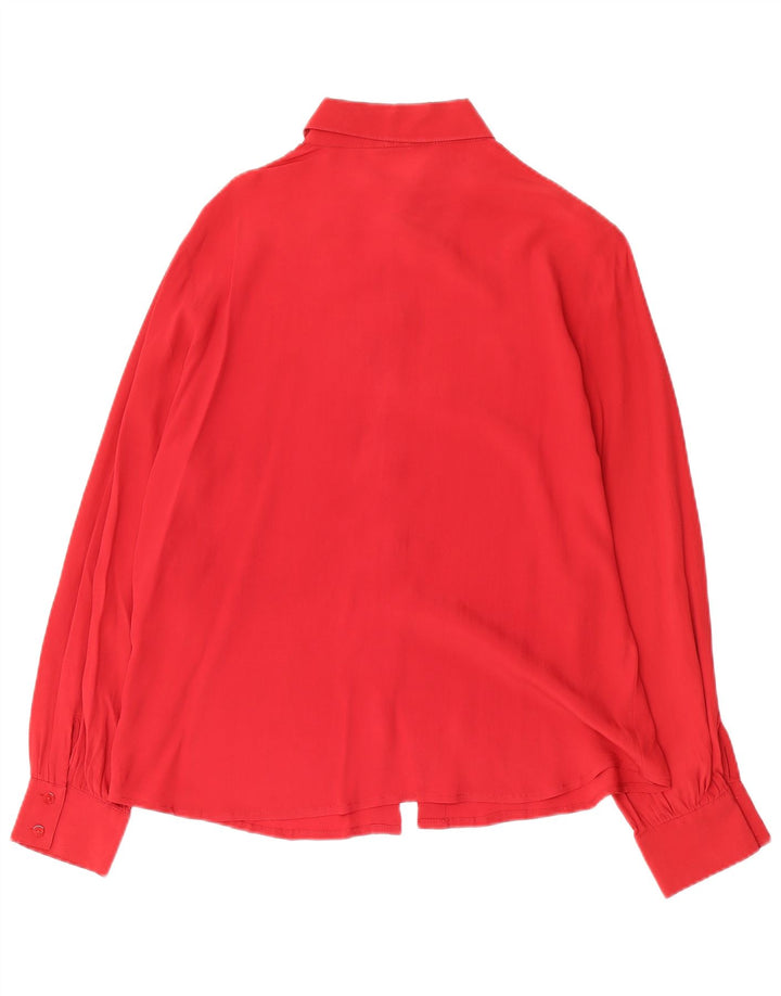 Blusa Camisa Mujer Superior IT 48 XL Seda Roja