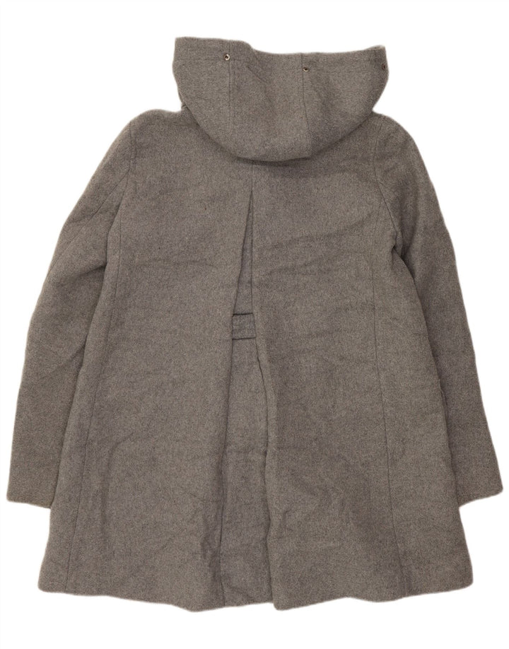 Zara Mujer Abrigo Cruzado Con Capucha UK 40 Small Gris