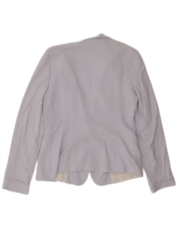 Zara Chaqueta Blazer De 1 Botón Para Mujer UK 44 Grande Viscosa Azul