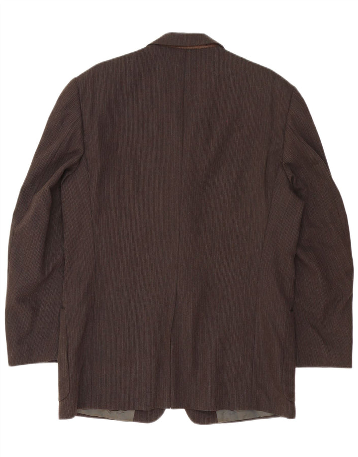 Chaqueta tipo blazer de 3 botones para hombre Trussardi IT 50 Large Acetato de rayas marrón