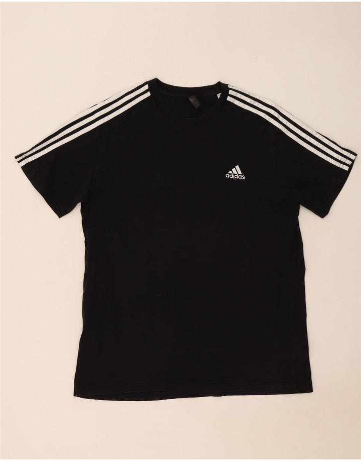 Adidas - Camiseta para hombre, talla grande, algodón negro