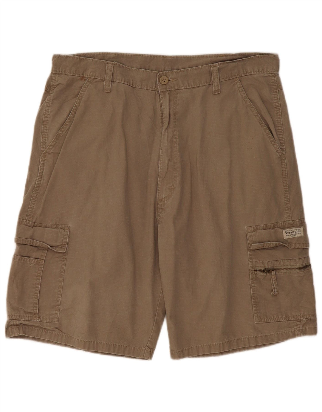 Wrangler Pantalones cortos tipo cargo para hombre W36 Large Khaki Cotton
