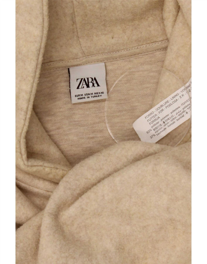 Zara Hombre Sudadera Con Capucha Jersey Medio Beige Poliéster