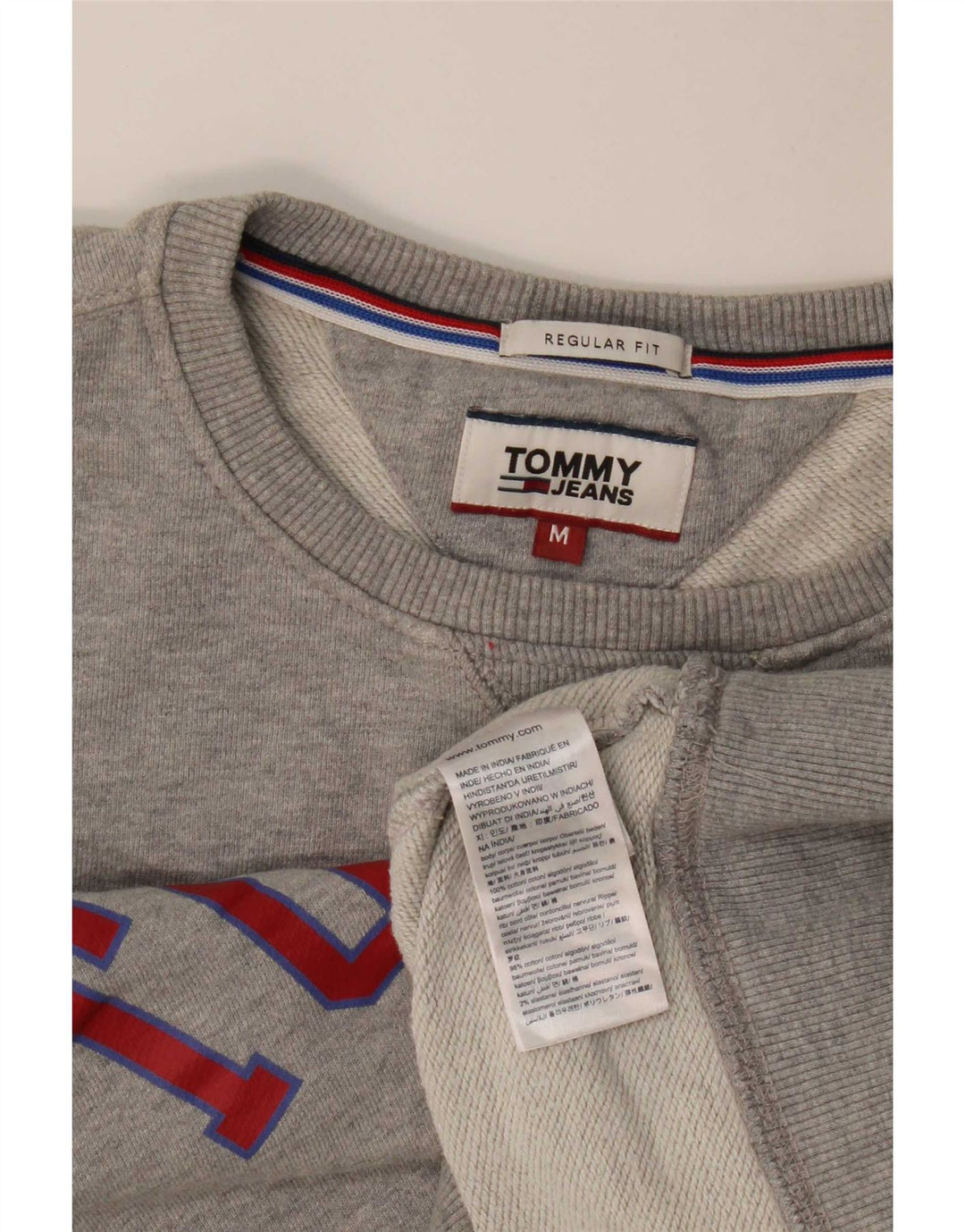 Tommy Hilfiger Sudadera gráfica para mujer Jumper UK 44 Gris medio moteado