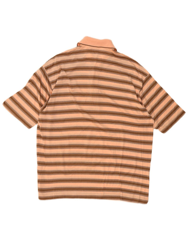 Franco Ziche Polo para hombre grande a rayas beige