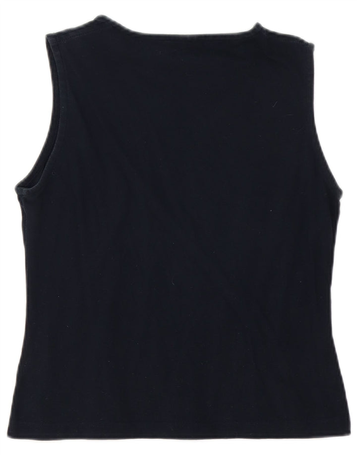 SERGIO TACCHINI Camiseta sin mangas para mujer UK 12 Medium Azul marino