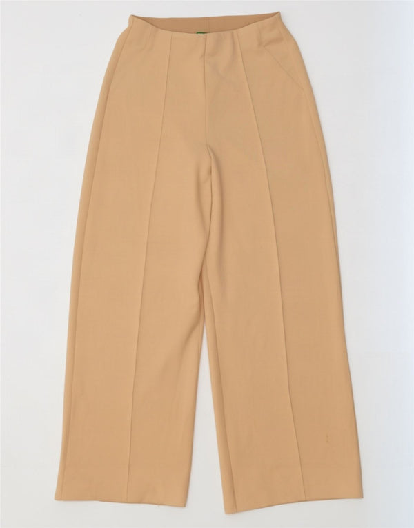 Pantalones Casuales De Pernera Ancha Mujer Benetton Pequeño W26 L30 Poliéster Beige