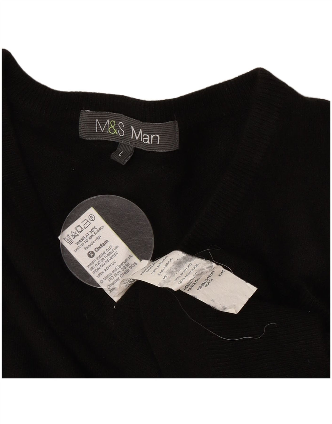 Marks & Spencer Suéter con Cuello en V para Hombre Grande Acrílico Negro