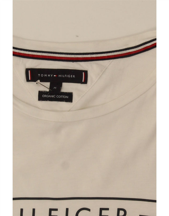 Tommy Hilfiger Camiseta gráfica para hombre Top Medium White Cotton