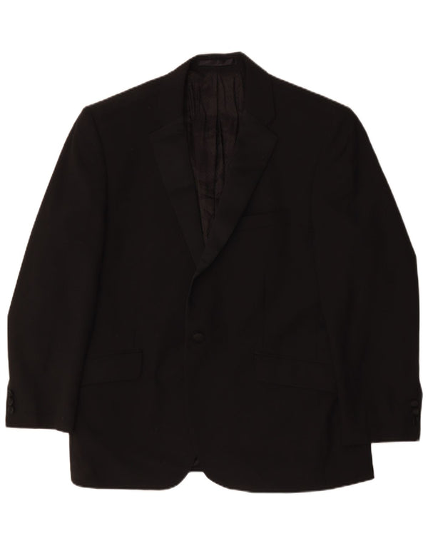 Marks & Spencer Chaqueta tipo blazer corta con 2 botones para hombre UK 44 2XL Poliéster negro