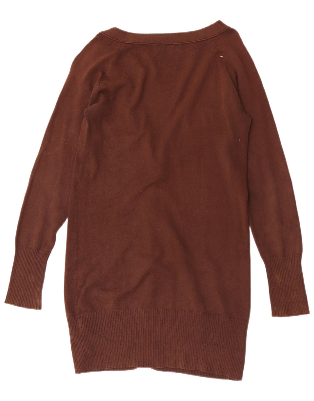 Zara Mujer Cárdigan Suéter UK 12 Algodón Marrón Medio
