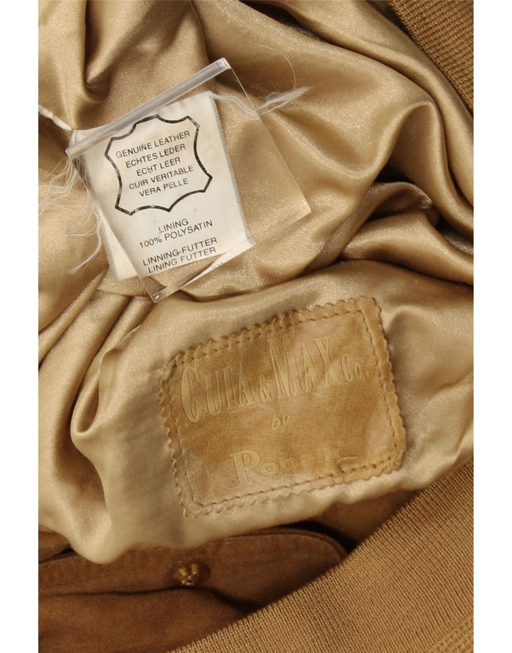 ROBRIK Mens Suede Bomber Jacket UK 42 XL Brown Leather Vintage Robrik and Second-Hand Robrik from Messina Hembry 