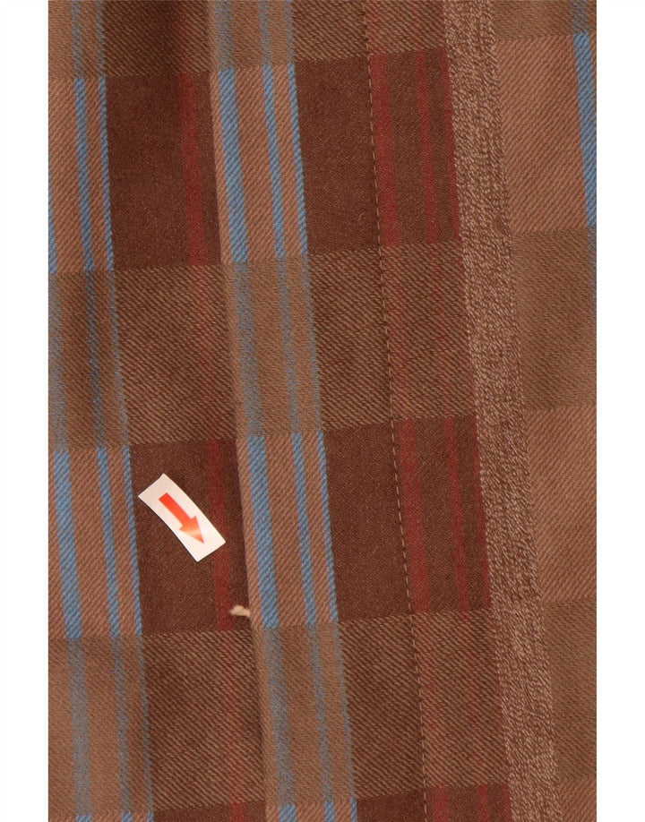 Falda recta vintage de cintura alta para mujer IT 44 Medium W26 Brown Plaid