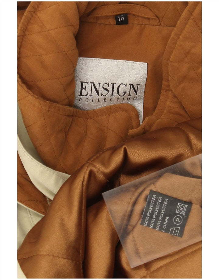 Ensign Abrigo cortavientos con capucha para mujer US 16 2XL Beige Poliéster