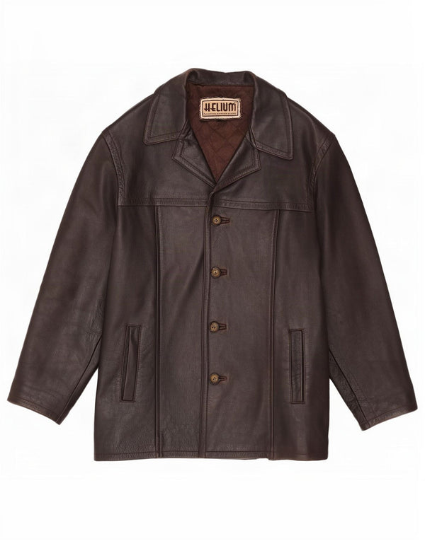 Helium Chaqueta de cuero para hombre UK 40 Large Brown