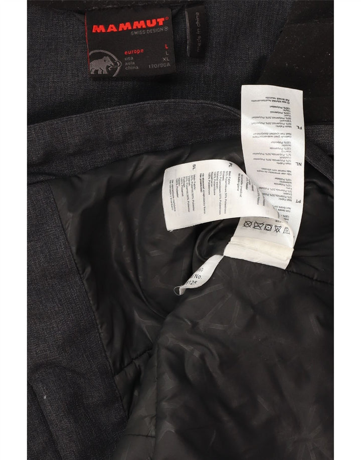 MAMMUT Abrigo cortavientos con capucha para mujer UK 46 Poliéster gris grande