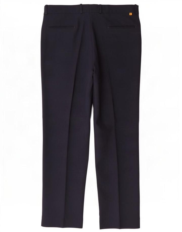 Farah Pantalones Casuales Rectos Para Hombre W36 L30 Poliéster Azul Marino