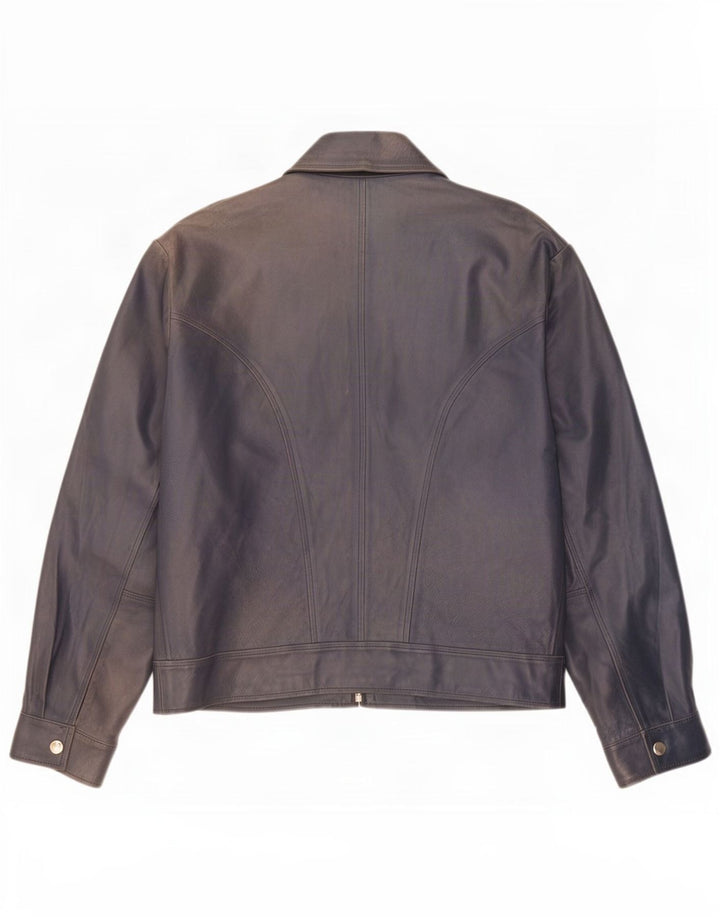 Kiros Chaqueta de cuero para hombre IT 52 XL Azul marino