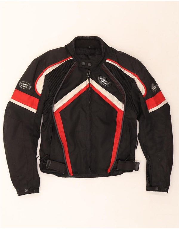Vintage hombres Racer chaqueta Reino Unido 36 pequeño bloque de color negro
