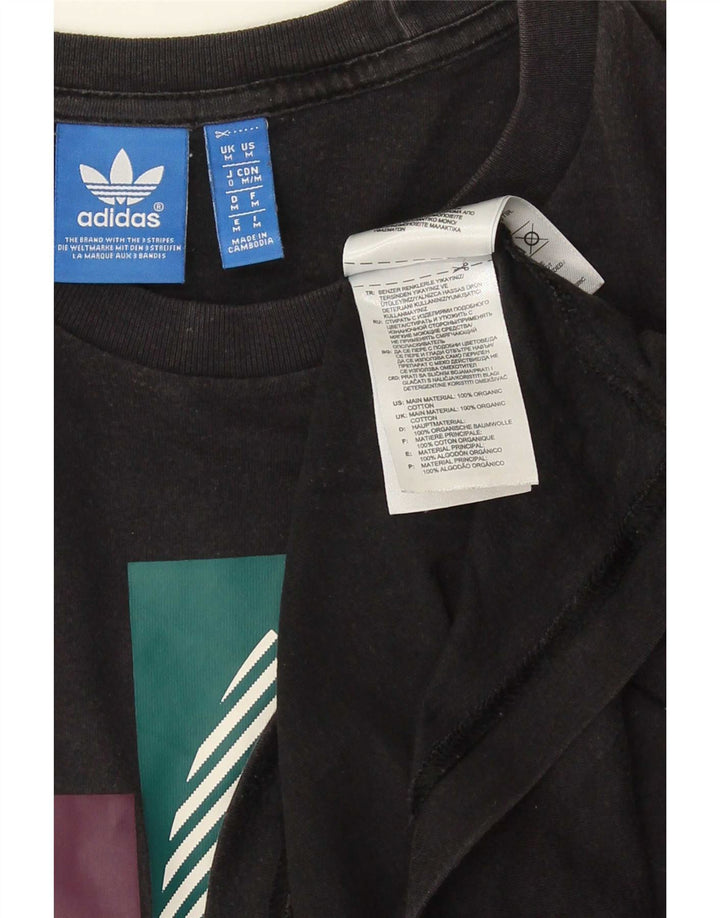 Adidas - Camiseta gráfica para hombre, talla mediana, algodón negro