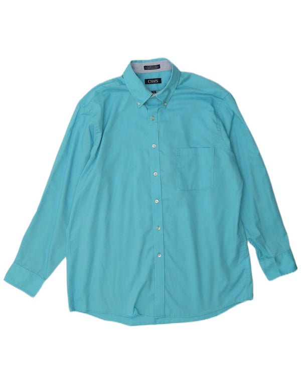 Chaps Camisa de ajuste clásico para hombre, talla 16 1/2, algodón azul grande