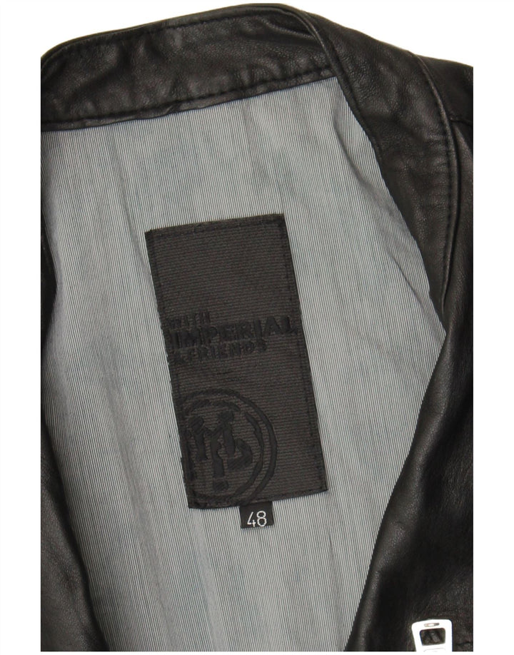 Chaqueta de cuero militar imperial para mujer IT 48 XL Negro