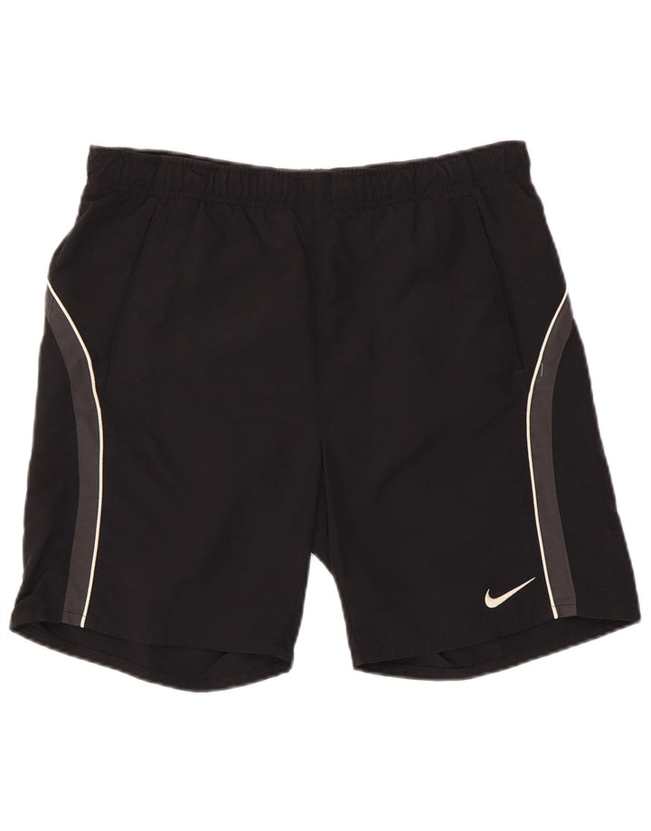 NIKE Pantalones cortos deportivos con gráficos para hombre, tamaño pequeño, nailon negro