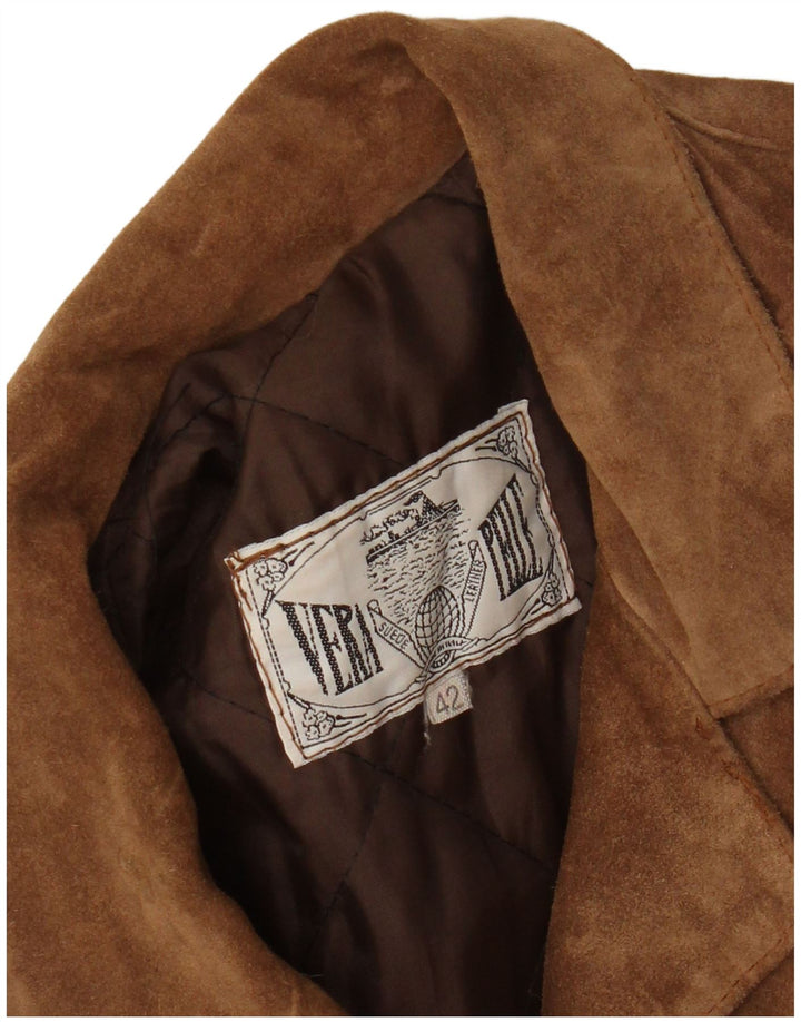 Chaqueta de ante vintage para mujer IT 42 cuero marrón medio