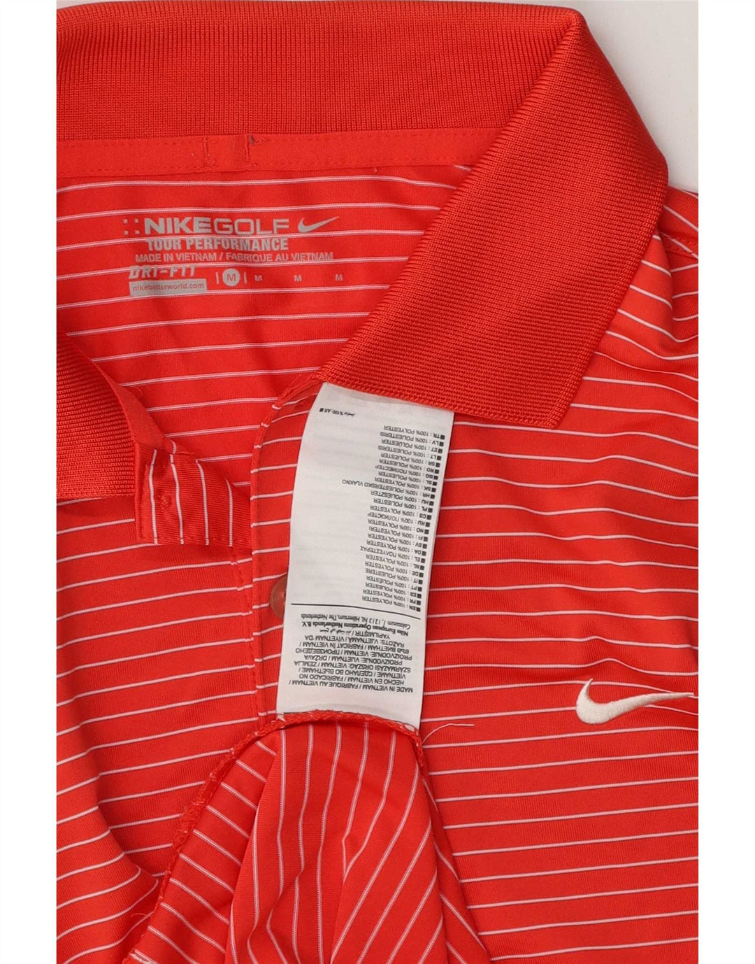 Polo Nike Dri Fit para hombre Poliéster a rayas rojas medianas